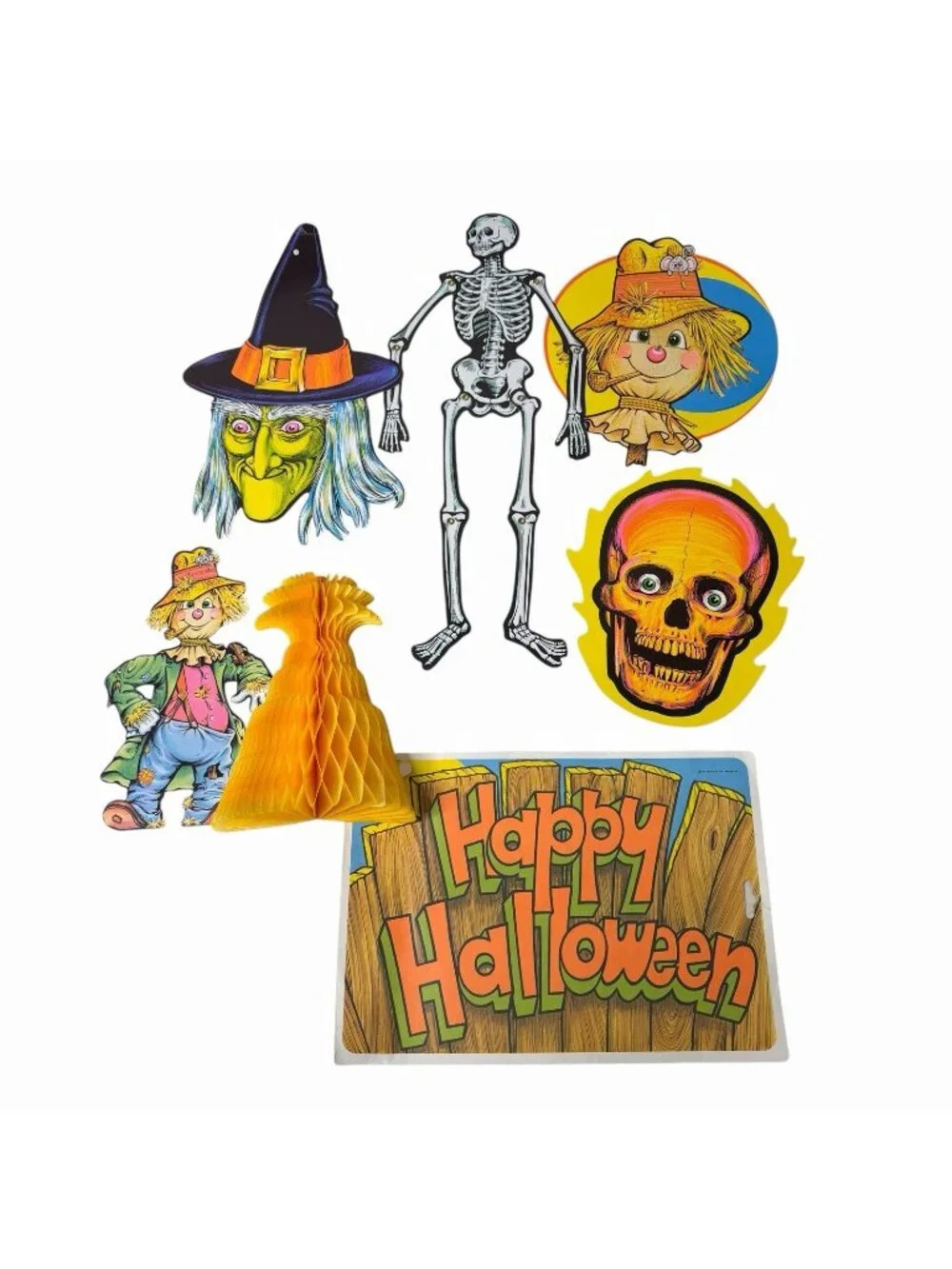 Vintage Beistle Halloween Spooky Decorama Jointed- Open Missing 2